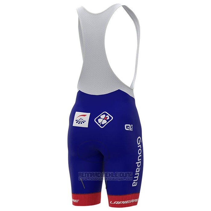 2021 Fahrradbekleidung Groupama-FDJ Rot Blau Trikot Kurzarm und Tragerhose